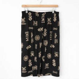 Black Tribal Inspired Vintage Womens Skirt Plus Size XL